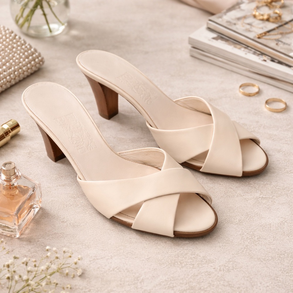 Elegant Salvatore Ferragamo Cream Women's Heels
